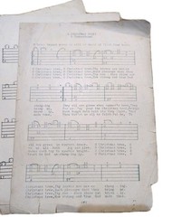 Mixed Media Art 1930 Ephemera Sheet Music instruction Equip Ads Handwritten