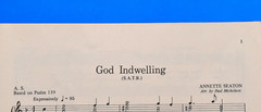 Choral Sheet Music « God Indwelling » SATB Sanctuary Choir Lillenas Publishing Co.