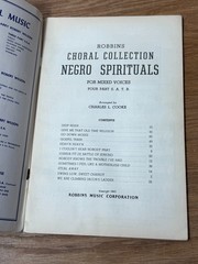 Negro Spirituals Robbins Choral Collection Piano Music Book Charles L. Cooke USA