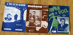 Mixed Lot of 47 Vintage 1940&rsquo;s Piano Vocal Sheet Music. Folk, Pop, Etc.