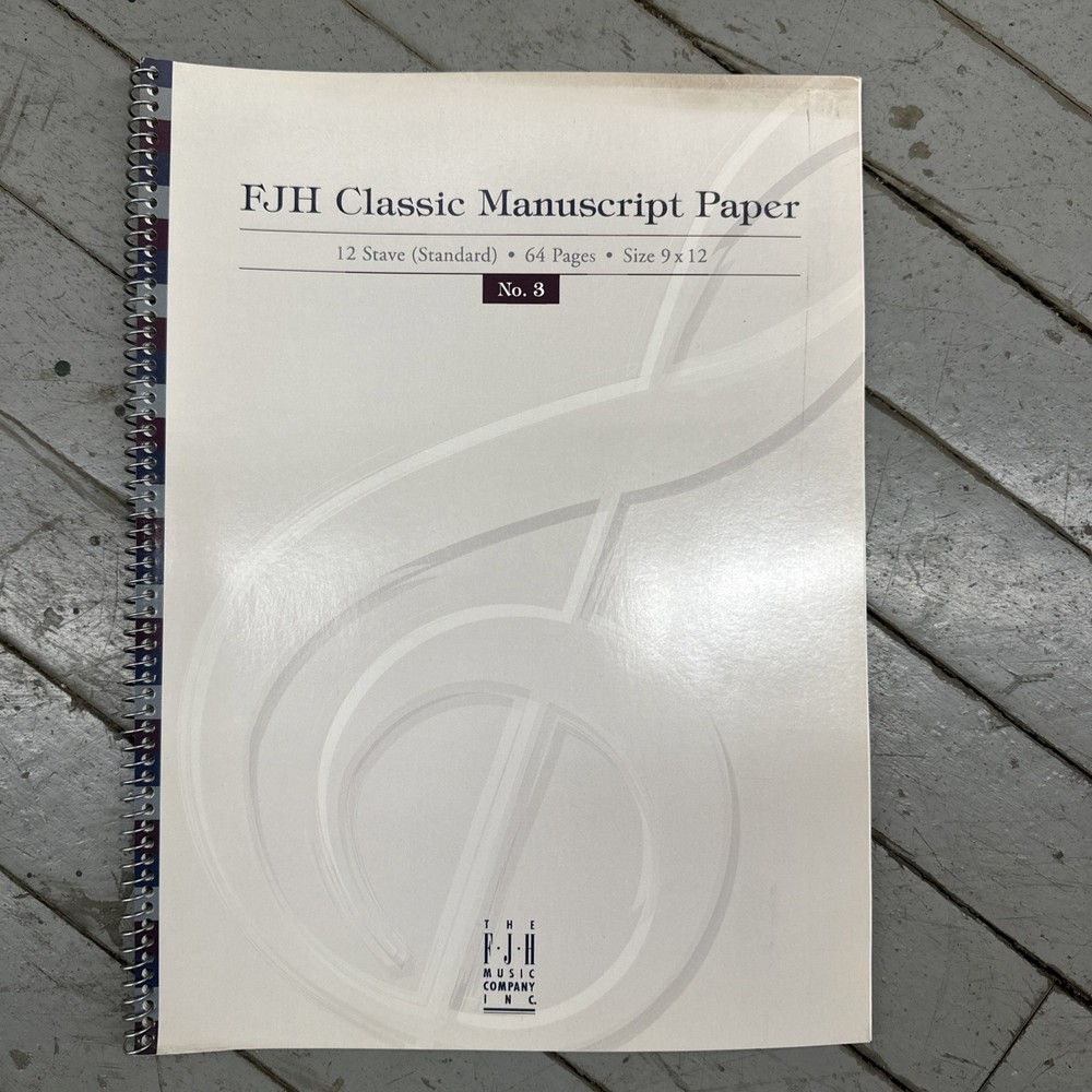 FJH Music Company Classic Manuscript Paper No.3 10-stave 64-page Size 9&Prime; X 12&Prime;