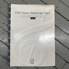 FJH Music Company Classic Manuscript Paper No.3 10-stave 64-page Size 9&Prime; X 12&Prime;