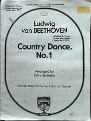 Ludwig van Beethoven Country Dance No. 1 Full Score and Parts – Woodwind Quintet