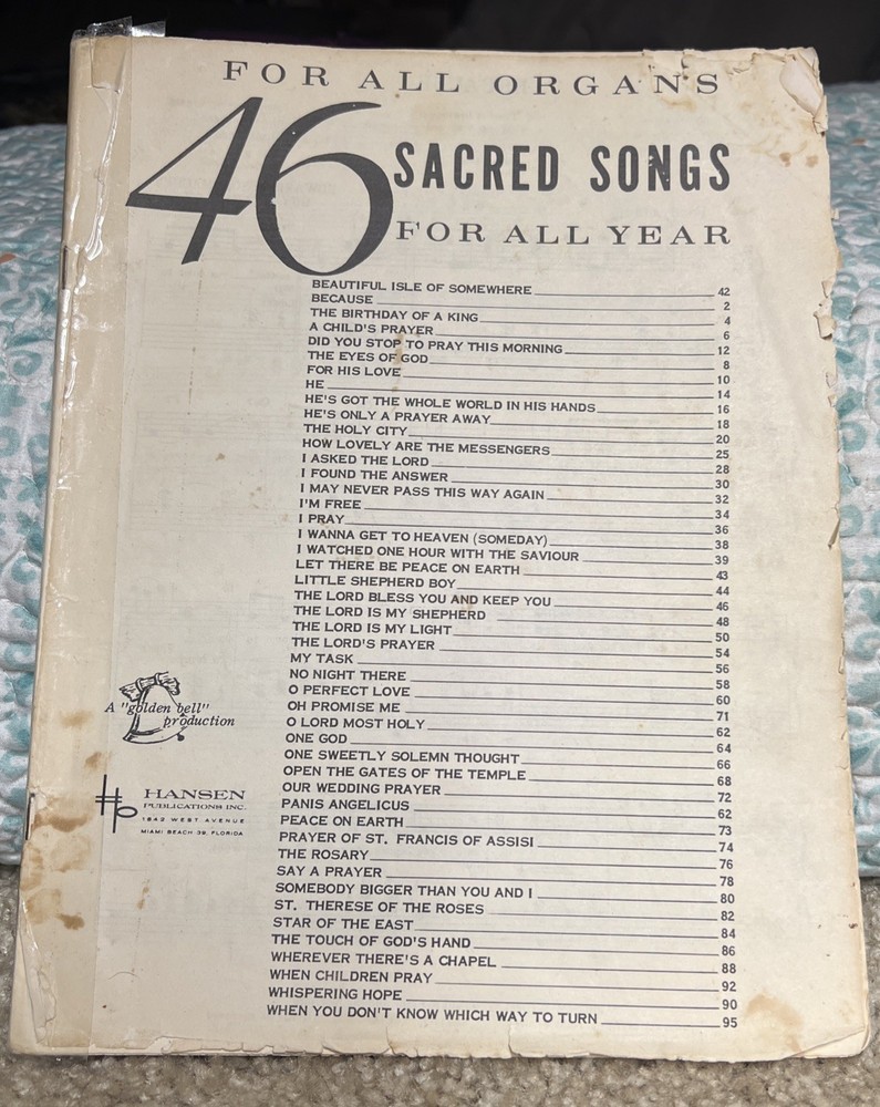 46 Sacred Songs For All Year For All Organs