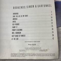 Bookends / Simon and Garfunkel (Paul Simon Song Book No 4) 1968 Song Book