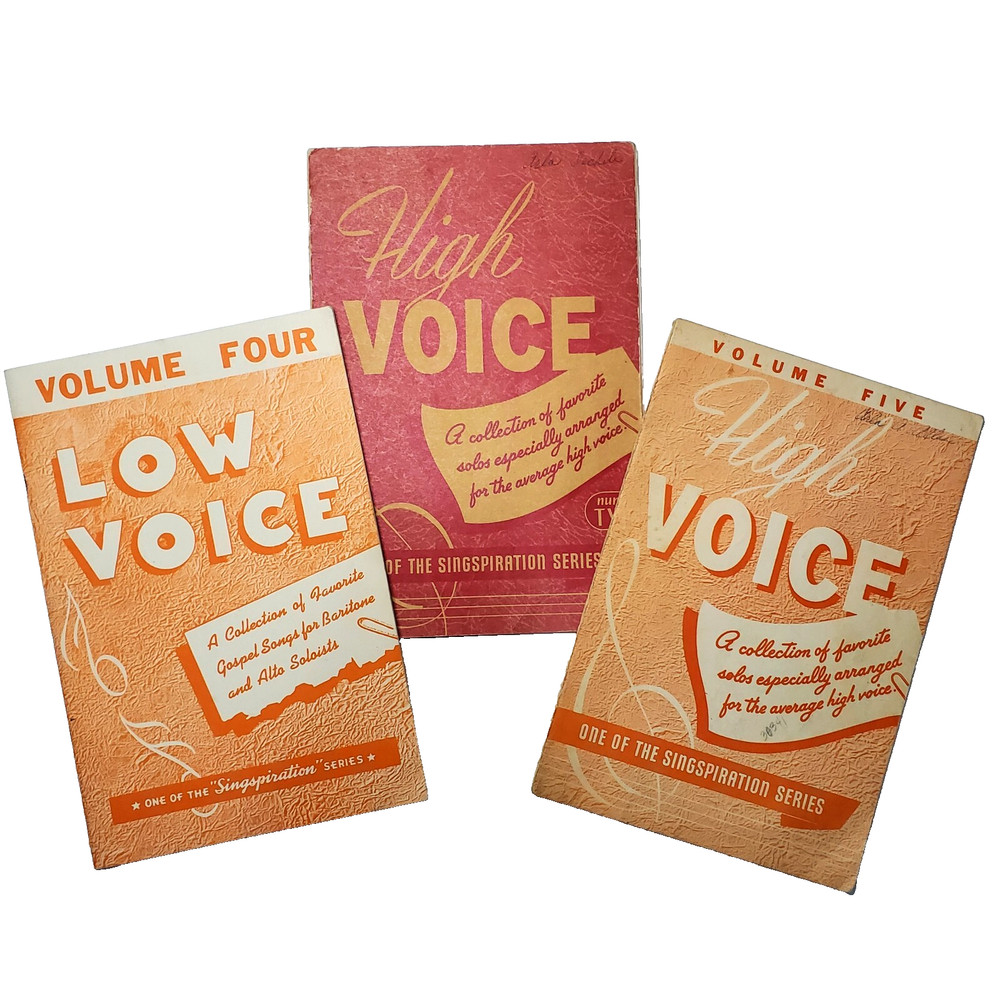 Lot of 3 Vintage SINGSPIRATION High and Low Voice Books 1940s 1960s Sheet Music
