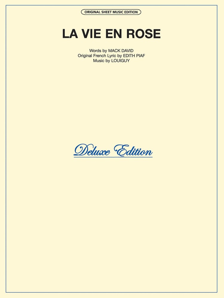 La Vie En Rose Edith Piaf Song for Piano Vocal Sheet Music Guitar Chords Lyrics