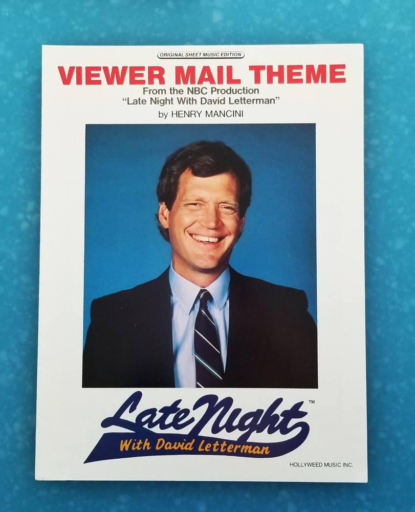Viewer Mail Theme DAVID LETTERMAN TV Show 1988 HENRY MANCINI Sheet Music!
