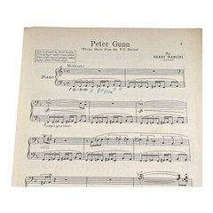 Peter Gunn TV Theme Series Sheet Music Piano 1959 Henry Mancini Vintage
