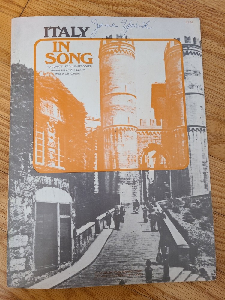 Italy In Song Marcel Frank Piano Vocal Sheet Music Book