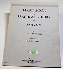 First Book Of Practical Studies for Bassoon Paul D McDowell EL1513 1959
