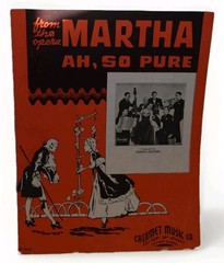 From the Opera Martha Ah, So Pure Sheet Music 1938