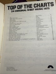 1970’s Pop Rock Compilation Songbook Top Of The Charts 24 Songs Piano Guitar VG