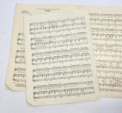 1967-68 Hair The American Tribal Love Rock Musical Sheet Music 5 Pages Vintage