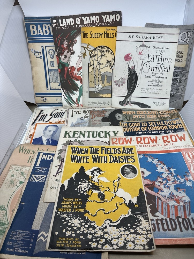 Vintage Sheet Music Lot 1920s 1930s Irving Berlin Ziegfeld Illustrated (58-23)