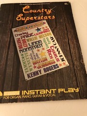 Country Superstars; Instant Play for Organ, Piano, Guitar, Vocal 1980 Vintage