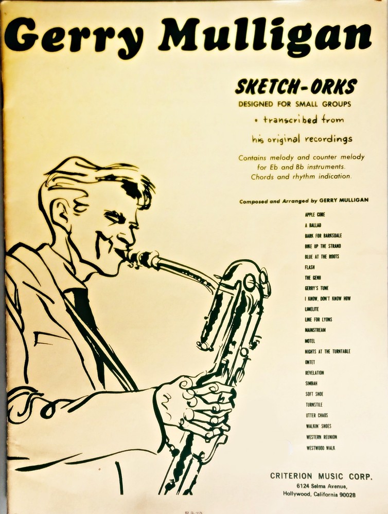 Gerry Mulligan Sketch-Orks (1957 vintage first print collectible softcover mint)