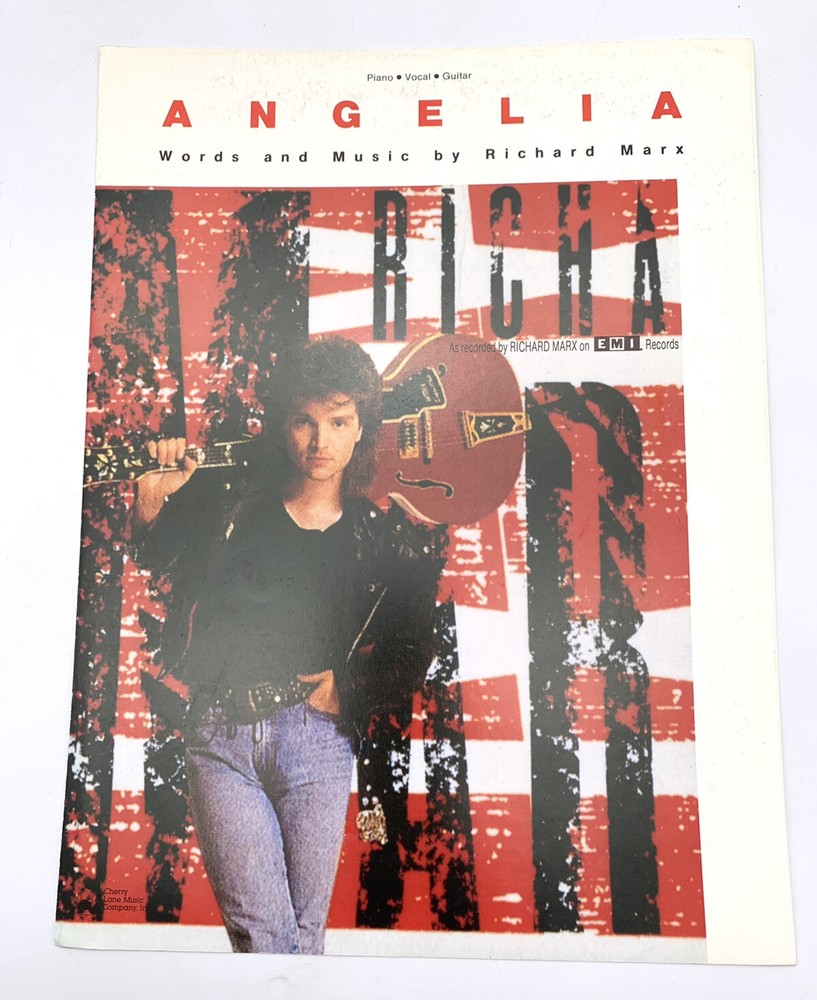Angelia Sheet Music Richard Marx Piano Voice Guitar 80s Pop Rock & Roll