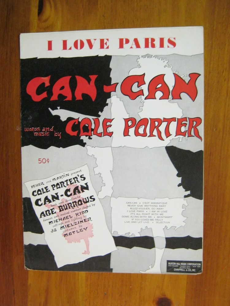 I Love Paris Cole Porter from Can-Can 1953 Sheet Music