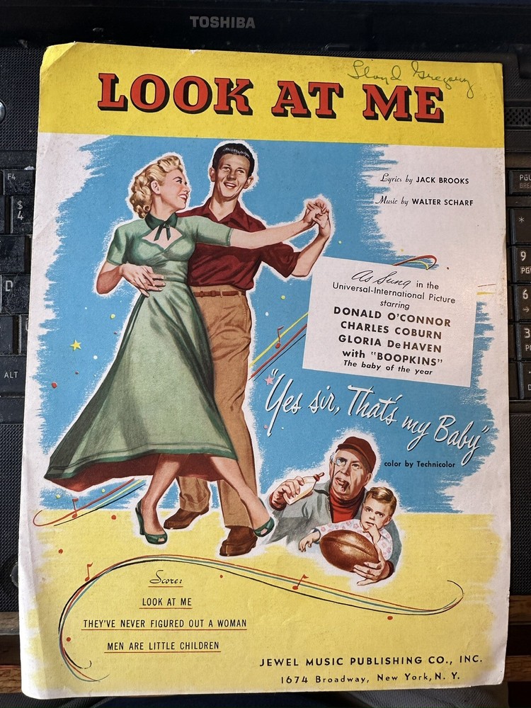 I 1949 Donald O’Connor Movie Sheet Music YES SIR THATS MY BABY