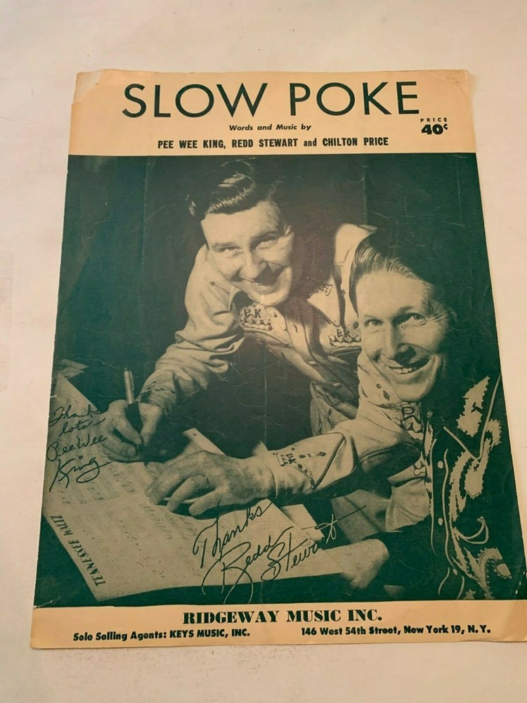 1951 Slow Poke by Pee Wee King Redd Stewart and Chilton Price Sheet Music