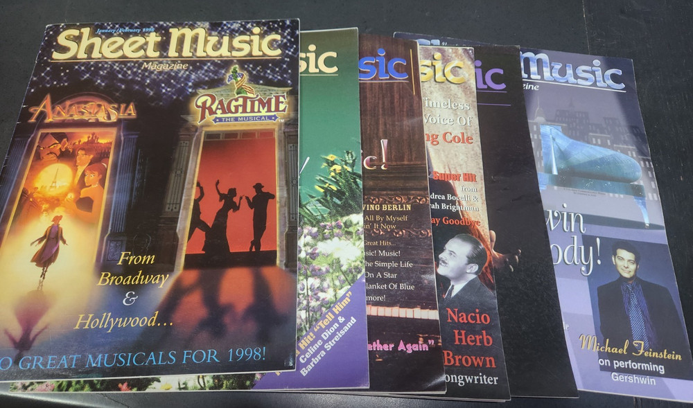 Lot of 1998 Sheet Music Magazines – 6 Issues Complete Year Very Good Condition