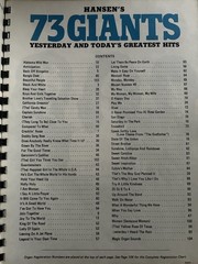 Hansen’s 73 Giants Songbook Piano Vocal Organ Guitar, piano, organ