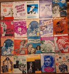 Mega Lot of 20 Vintage Sheet Music 1930s-1950s Hollywood Movie Musicals Broadway