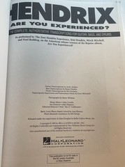 Jimi Hendrix Are You Experienced Songbook Recorded Versions Transcriptions Tab