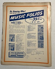 Lot Of 12 Vintage Song Books/Sheet Music- 1930’s-1940’s – Western, Country, Folk