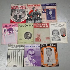 Lot of 10 Vintage 1930s Sheet Music Kate Smith Glenn Gray Russ Columbo P/V/G