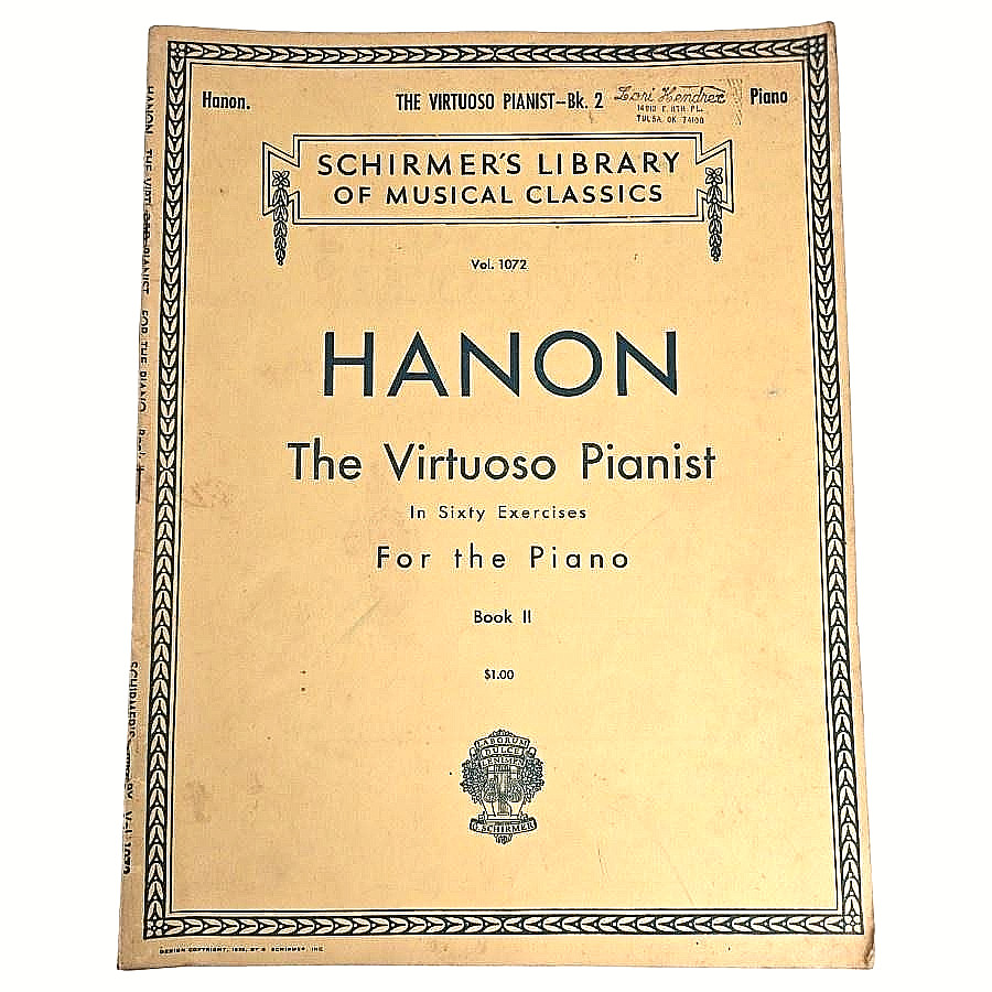 Hanon The Virtuoso Pianist Book II Schirmer Piano Exercises Vol 1072 Vintage