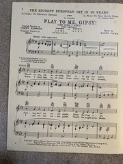 1932 PLAY TO ME GYPSY (The Song I Love) Sheet Music by Karel Vacek Jimmy Kennedy
