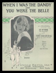 WHEN I WAS THE DANDY & You Were The Belle 1924 JANE GREEN Vintage Sheet Music