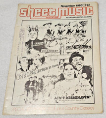 Sheet Music Magazine November 1980 Broadway & Country Classics Piano Guitar VG