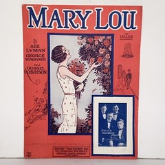 Vintage 1926 Mary Lou Sheet Music Wolverine Four Cover Photo