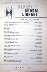 BOURNE CHORAL LIBRARY FOR MIXED VOICES (S.A.T.B.) – MUSIC SHEET