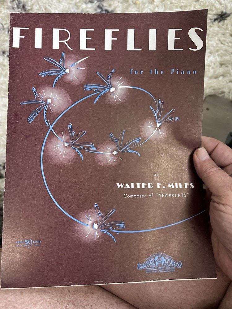 O 1939 Piano Novelty Sheet Music FIREFLIES by Walter Miles