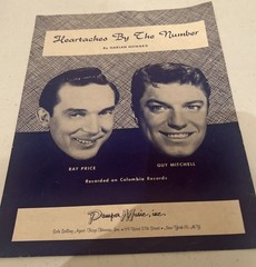 Heartaches By The Number Featuring Ray Price & Guy Mitchell Vintage Sheet Music