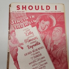 Should I 1952 Sheet Music From Singin&rsquo; In The Rain 6 Pages Movie Poster *Damaged