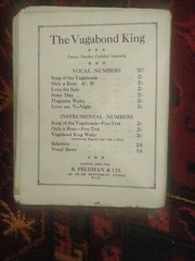 THE VAGABOND KING Russell Janny presents , COMPLETE STAGE PRODUCTION 181 pages