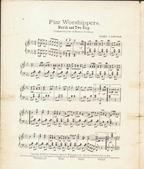 Fire Worshipers 1904 HARRY LINCOLN March Two Step Sheet Music!