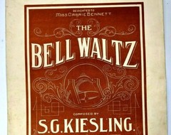 1901 Bell Waltz SG Kiesling Large Format Piano Sheet Music Carrie Bennett Vtg 8A