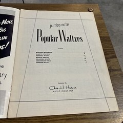Jumbo Note POPULAR WALTZES, Piano, Charles Hansen Music Co 1948