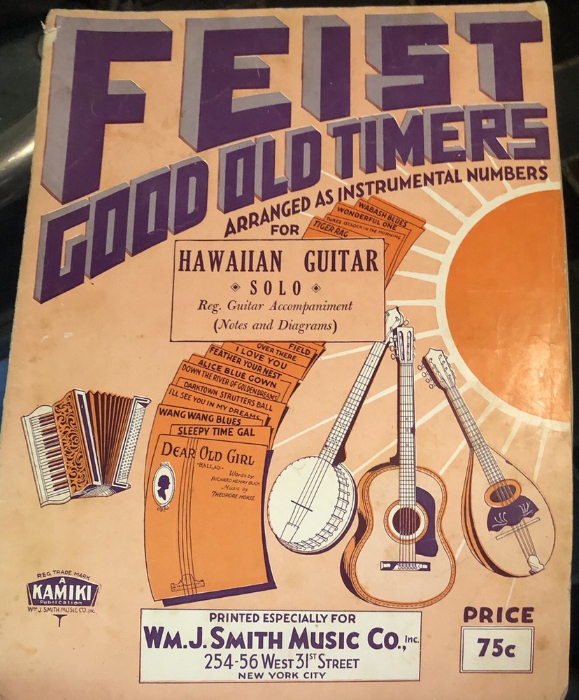 1934 Feist Good Old Timers 32 Pages – Hawaiian Guitar, Banjo, Mandolin & More!