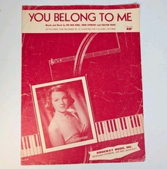 Vintage Sheet Music – 1952 You Belong To Me by P.W. King, R. Stewart & C. Price