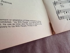 MUSIC BOOK: A Treasury Of Up With People Favorites 1965 -1975 Piano, guitar UWP