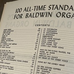 100 All Time Standards For Baldwin Organs – By Burns/Greener – 1958 – 160 Pages