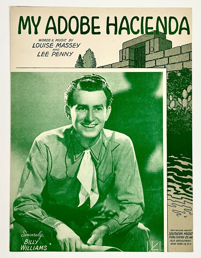 1941 My Adobe Hacienda Billy Williams Vintage Sheet Music Piano Vocal Massey