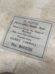88 Note 860326 There&rsquo;s A Girl In The Heart of Maryland Pop Song Piano Roll